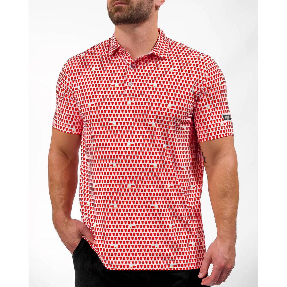 NEW WAGGLE GOLF solo polo in white